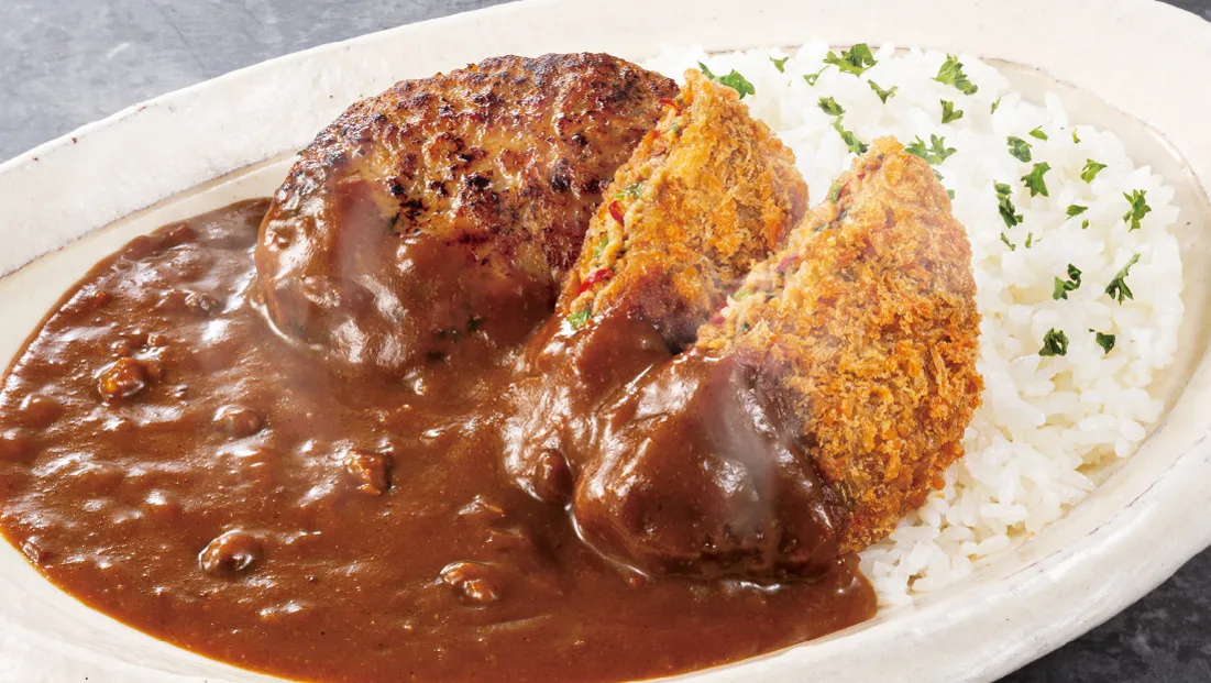 極ハンバーグ×トッピング「台湾ミンチカツ」